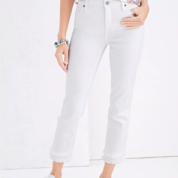 Chico's Denim - CHICO'S So Slimming Girlfriend Slim Leg Crop White Size 10